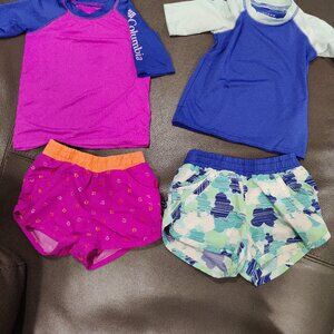 Columbia toddler girl Omni-shade raah guard and short set lot
